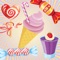 A wonderful game to exercise the memory and a cute collection of candy and cakes for toddlers and kids