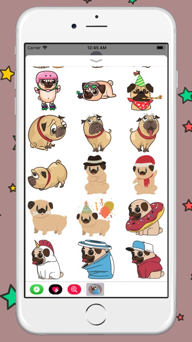 Funny Fatty Pugs Sticker screenshot 2