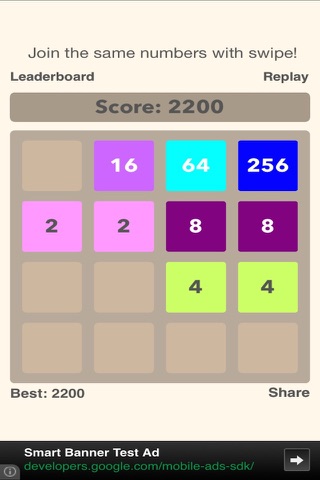 2048 - IQ Tile Puzzle Game!! screenshot 2