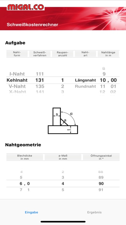 MIGAL.CO Schweißkostenrechner