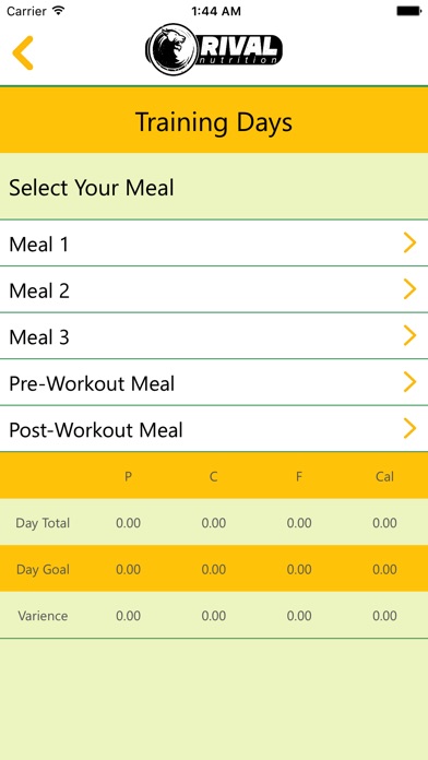 Rival Nutrition Meal Planner screenshot 2