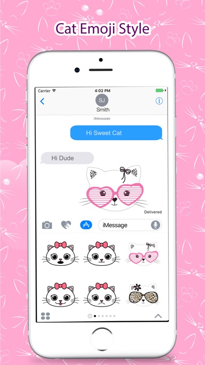 Cute Cat Pink Stickers Pack for iMessage