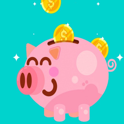 Catch & save Money with piggy icon