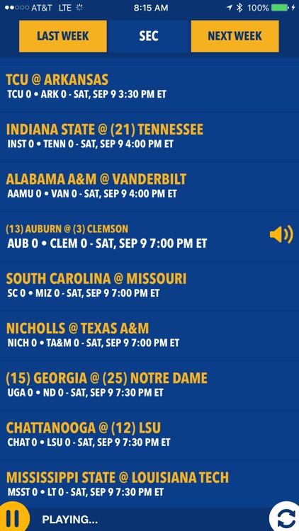SEC Football Live - Radio, Scores & Schedules
