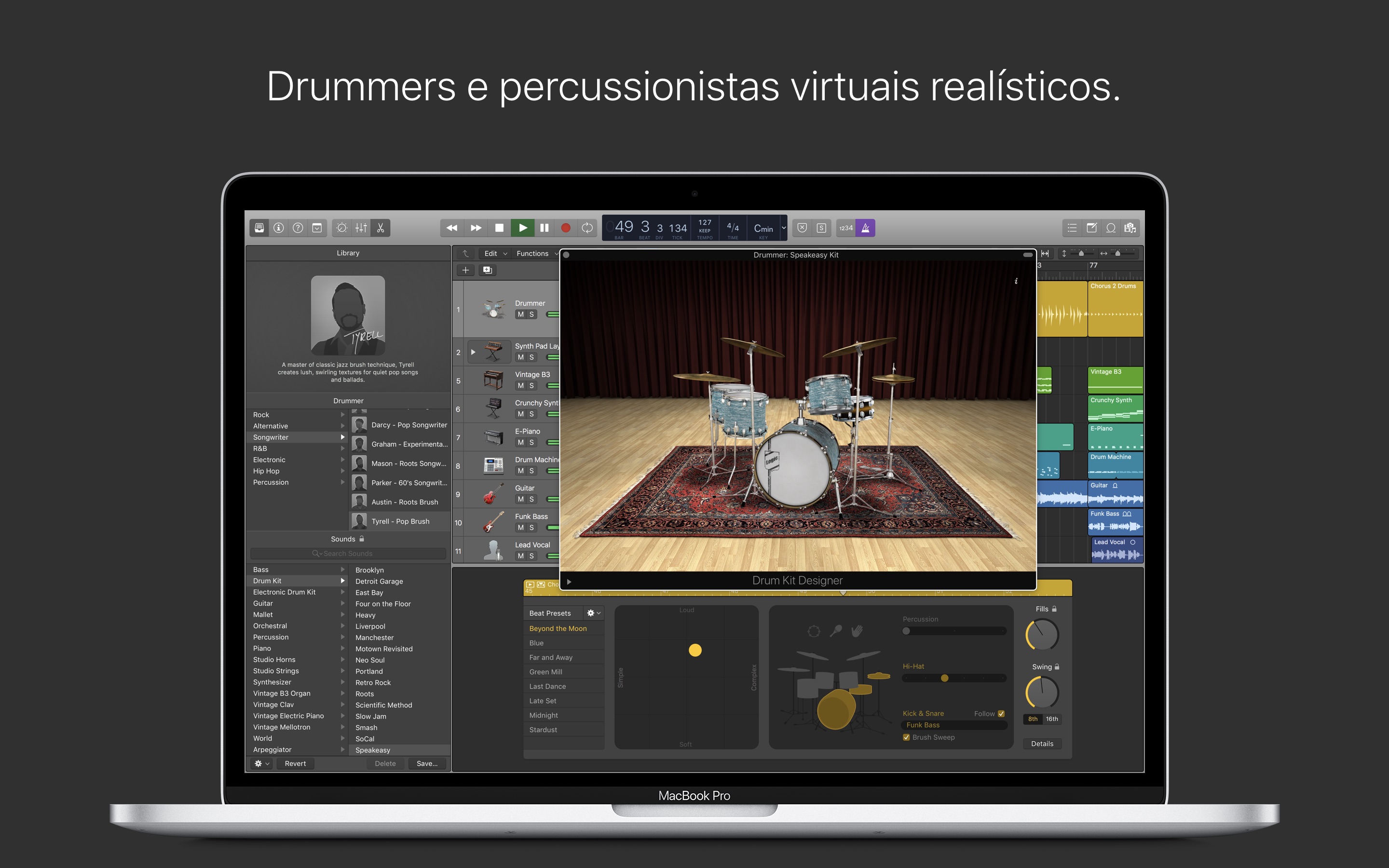 Screenshot do app Logic Pro X