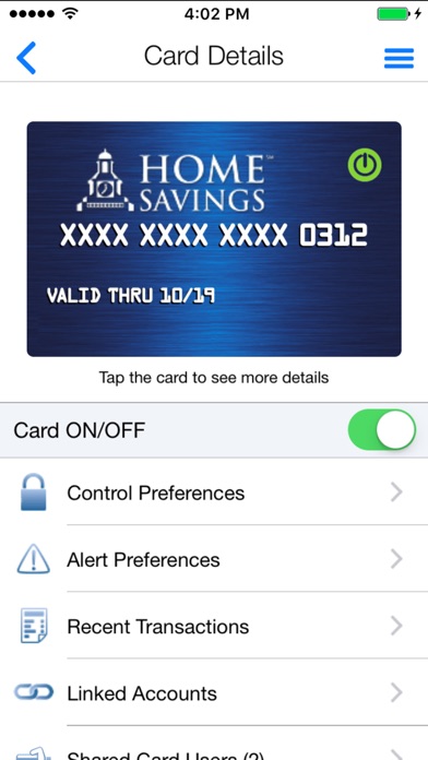 Home Savings CardControl screenshot 2
