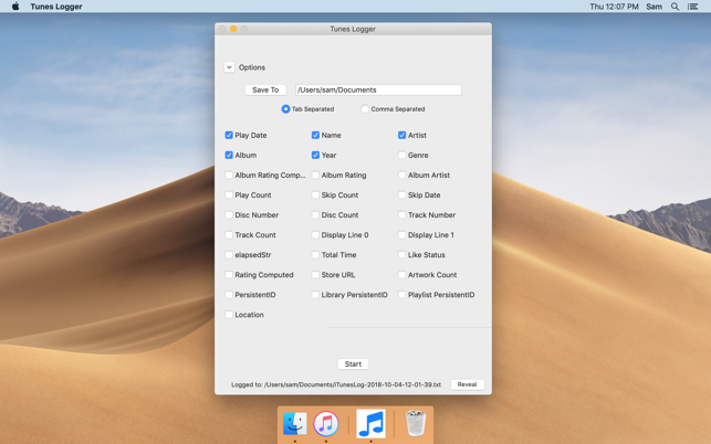Tunes Logger