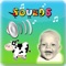 Educational game for children customizable, allowing them to discover the sounds of animals, of musical instruments, of transport, or about their close environment of toys, of family, with tour on picture and sounds