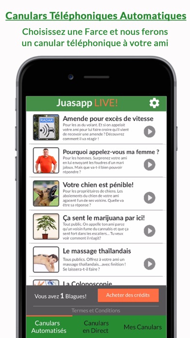 juasapp canulars téléphoniques