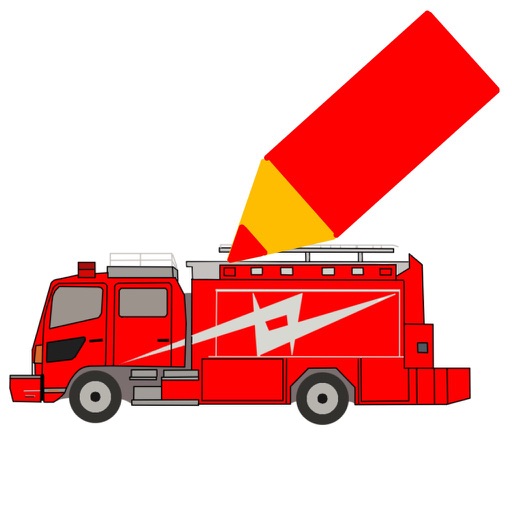 Draw & Paint Fire Trucks like Tracing Paper