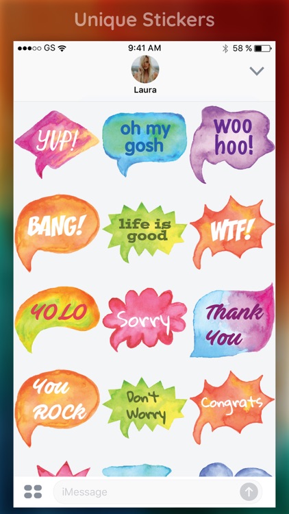 Watercolor Words Sticker Pack