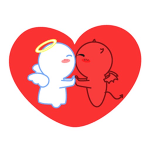 Devil And Angel Love Sticker