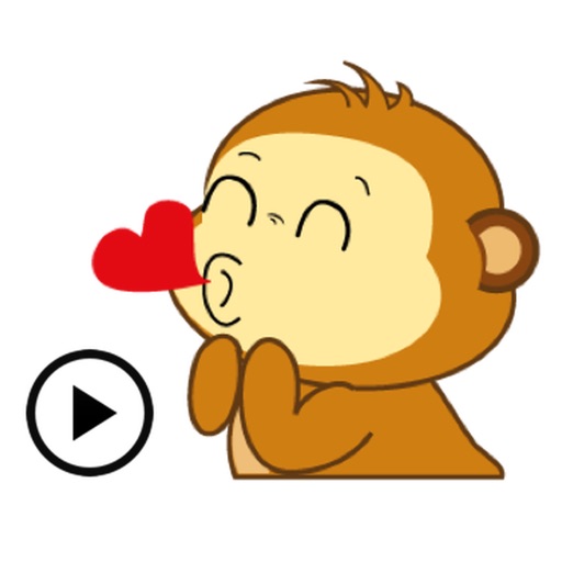 Animated Lovely Monkey Sticker icon