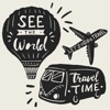 Hand Drawn Travel Stickers and Quotes