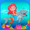 The Little Mermaid And Dolphin