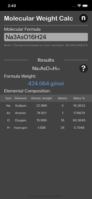 Molecular Weight Calculator(圖5)-速報App