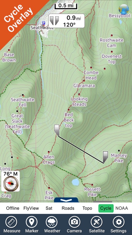 The Lake District National Park  GPS Map Navigator