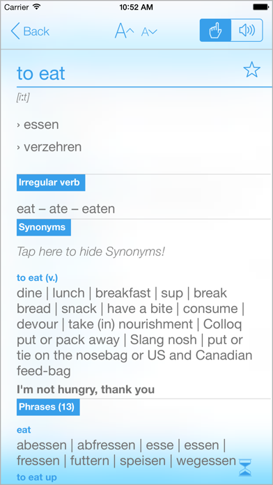 German English Dictionary and Translator (Das Deutsch-Englische Wörterbuch) Screenshot 2