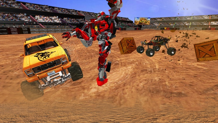 Robot vs Monster Trucks War