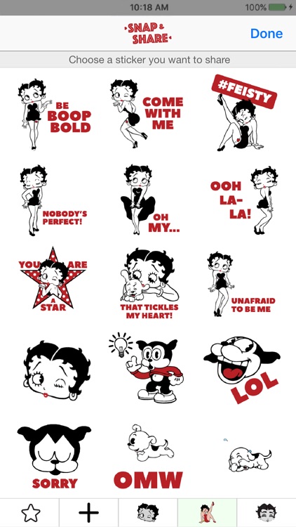 Betty Boop Snap & Share