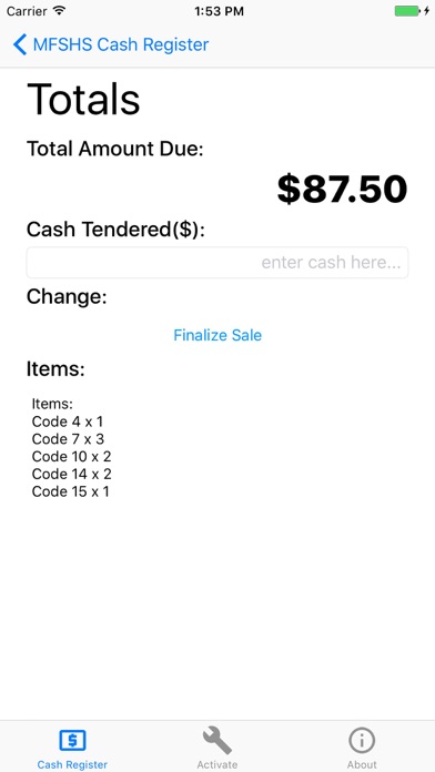 MFSHS Cash Register screenshot 2