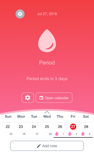 Woman period calendar