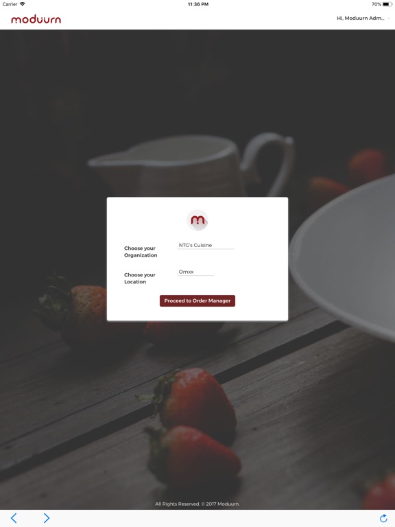 iPad Image of Moduurn Order Manager