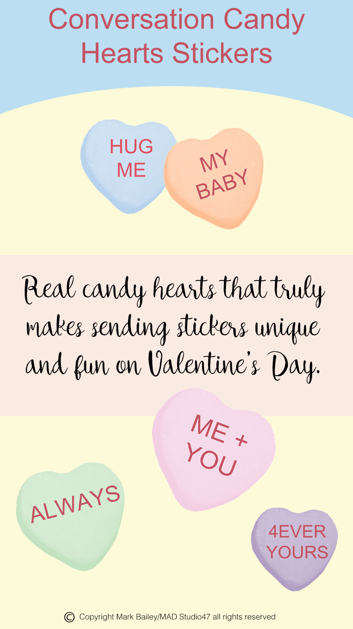 Candy Hearts 1 Stickers