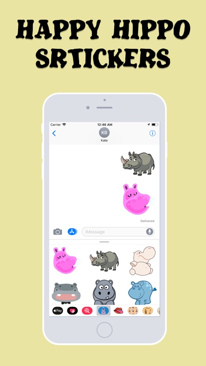 Happy Hippo Stickers screenshot-3