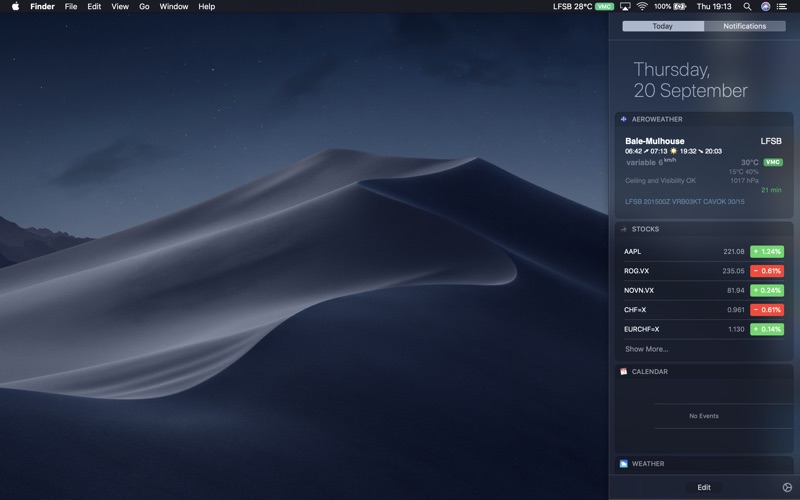 AeroWeather Menu Bar screenshot1