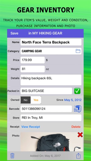 Gear Inventory - Hike & Travel(圖3)-速報App