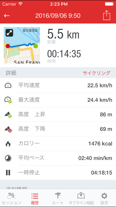 Runtastic ロードバイク記録サイコ... screenshot1