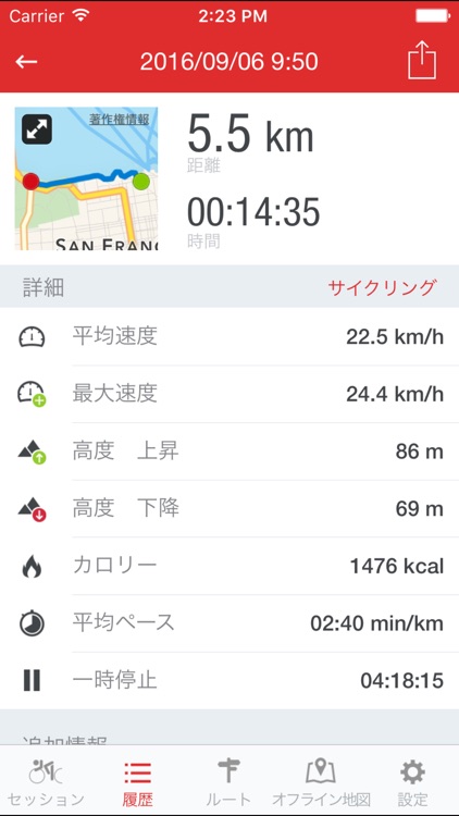 Runtastic ロードバイク記録サイコンアプリ