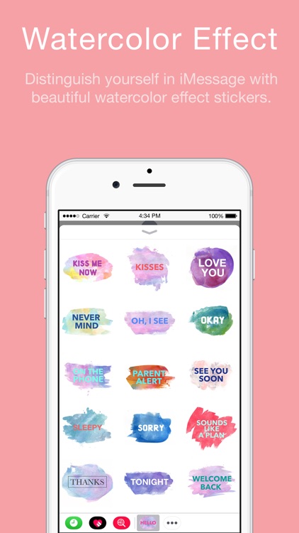 Watercolor Words Stickers