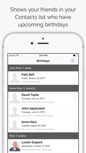 Birthdays - Contacts Birthdays(圖1)-速報App