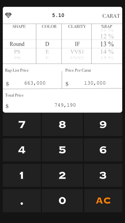 Diamond Price Calculate