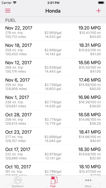 Road Trip MPG Lite