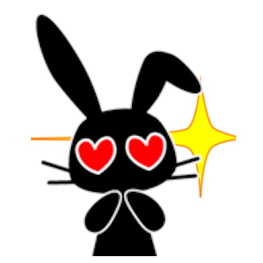 Adorable Black Rabbit Sticker iOS App
