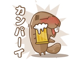 かわいいビーバーくんステッカーです。