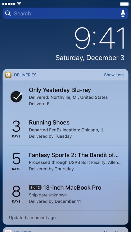 Deliveries: a package tracker