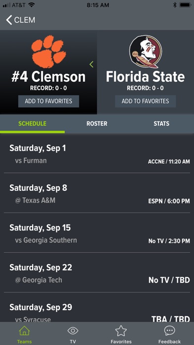 College Football App screenshot1