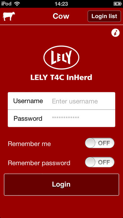Screenshot of Lely T4C InHerd - Cow1