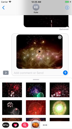 Animated Fireworks for Message