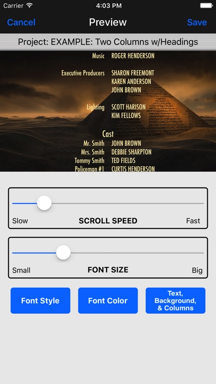 Scrolling Credits Pro