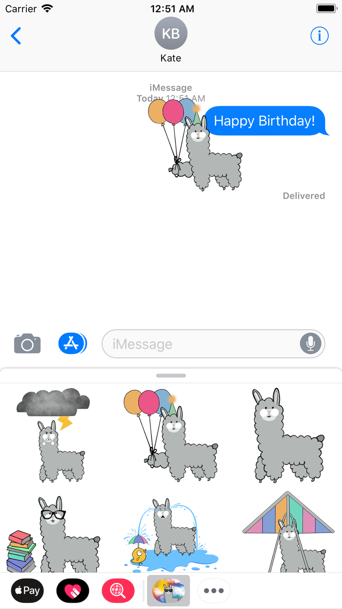 かわいいラマのステッカ