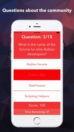 The Quiz For Roblox On The App Store - roblox test script wiki