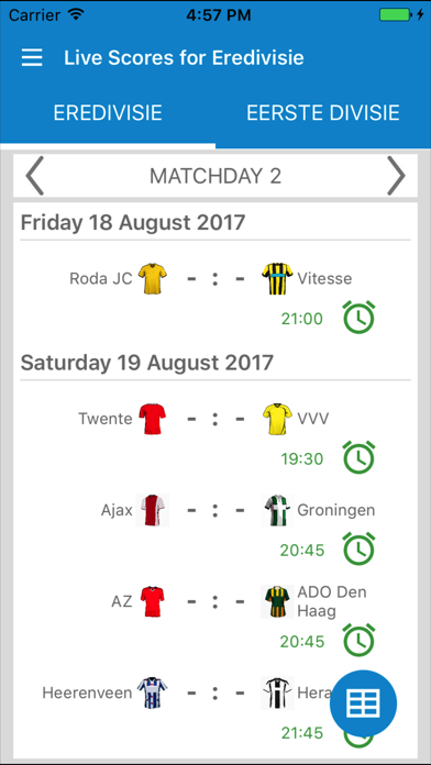 Live Scores for Eredivisie App screenshot 3