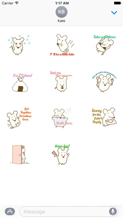 Cute White Mouse Stickers