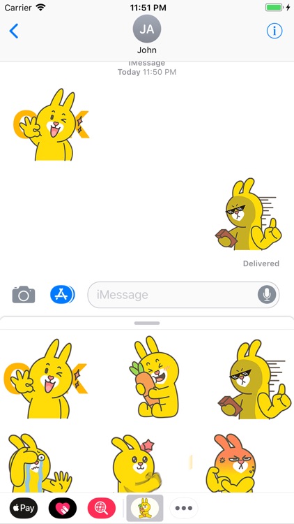 Yellow Bunny Animated Stickers