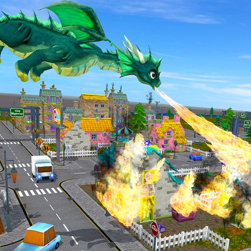 Flying Dragon Fire City Attack iOS App